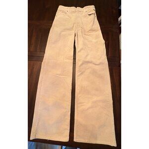 Beige Corduroy Wide Leg Pants For Quirky Fashion Lovers Size 4